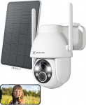 COCOCAM 2K Outdoor Surveillance Camera Battery WiFi Solar Camera Surveillance Outdoor Camera Wireless with AI Human Detection Coloured Night Vision Alexa Compatible 2-Way Audio IP66