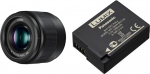 Panasonic Lumix 25 mm F1.7 | H-H025E-K Prime Lens, must & LUMIX DMW-BLC12E Li-ion aku 7.2V, 1200mAh (sobib GH2, G5, FZ200, GX8, G70, FZ1000, FZ300, FZ200)