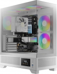 GAMDIAS Atlas M1 WH ATX Mid-Tower PC korpus, reaalajas j&auml;lgimine, 3 x 120 mm ARGB PWM ventilaatorit, 270&deg; panoraamklaas, ventilaatoripesa, k&otilde;rge &otilde;huvarustus l&auml;bi k&uuml;lgventilatsiooni, valge v&auml;rvi