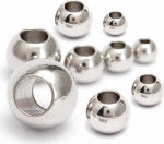 V&auml;lisl&auml;bim&otilde;&otilde;t 3-60mm, 304 roostevabast terasest kuulid Metal Ball Large Hole 1-5mm helmed DIY k&auml;ev&otilde;ru k&otilde;rvar&otilde;ngad ehteid tegemine tarvikud (2.5mm x 1.1mm - 20tk)