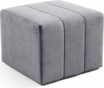 LIKMA Pouf, Jalutuskoht tumehall 46 x 35 x 46 cm, 3D efektiga sametist jalutuskoht, Pouf Jalutuskoht, polsterdatud jakk, kaasaegne pink, garderoobipink, Ottomani kangas: Jasmiin 96