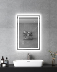 LED Vannitoa peegel, 40 x 60 cm Vannitoa peegel koos udususevastase kaitsega, peegel koos valgustusega koos puudutusl&uuml;litiga, jaheda valge, timmitav, m&auml;lufunktsioon, IP44, plahvatuskindel klaasist peegel vannituba