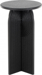 Deco 79 Beistelltisch aus Holz, geometrisch, Sandstein, geschnitzt, Art-Deco, gew&ouml;lbt, Beistelltisch, 61 cm, 53,3 cm k&otilde;rg, Schwarz, 2 St&uuml;ck