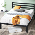 Zinus Mia voodi 120 x 190 cm - voodiraam 35,5 cm k&otilde;rgune ja voodi all hoiuga - metallist voodi koos peaplaadiga - must