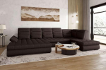 99rooms Toscana Living Area Polsterdatud nurgadiivanite komplekt Velour Vogue Brown Ottoman Vasakpoolne magamisfunktsiooniga