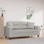 Homgoday 2-kohaline diivan koos pehmendusega Diivan Diivan Lounge Diivan Double Diivan Kaasaegne l&otilde;&otilde;gastav diivan Loveseat K&uuml;lalissohva istme m&ouml;&ouml;bel elutuppa magamistuppa kontorisse Helehall 140 cm Mikrokiudkangas