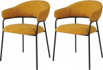 Rebecca Mobili RE7022 2 s&ouml;&ouml;gitoolist pol&uuml;esterkangast terasest sinepikollane must modernne stiil M&otilde;&otilde;tmed K x S x S: 82,5 x 57 x 56,5 cm