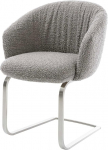 Caja-Flex kiiktool k&auml;etugedega Cantilever Flat Stainless Steel Boucl&eacute; Silver Grey Pocket Spring Core