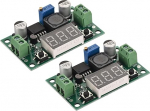 hankimise kaart DC-DC samm-alla muunduri pinge regulaator reguleeritav Buck moodul LM 2596 koos LED n&auml;idikuga voltmeeter roheline 4-40V kuni 1.25-37V 3A Pack of 2