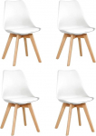 SHIITO Set of 4 Scandinavian Style Dining Chairs Odin Minimalist and Sophisticated Design with Beech Legs 43 x 41.5 x 83 cm White