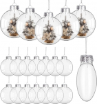 KIMOBER 24 tk plastmassist kaunistused, 3,5-tolline l&auml;bipaistev lame pall t&auml;idetav rippuv ornament palli jaoks DIY k&auml;sit&ouml;&ouml;, j&otilde;ulupuu kaunistamiseks