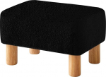 YMYNY Ristk&uuml;likukujuline puidust jalgadega jalatugi, puidust jalatugi, v&auml;ike polsterdatud jalatugi, kingavahetuspink elutuppa, magamistuppa, 40 x 29 x 25 cm, must, HBD030B