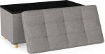 COSTWAY Jalutuskapp koos hoiuruumiga, linasest riidest hoiukast, kaanega ja kummist puidust jalgadega hoiukapp, pehmendusega jalutuskapp magamistuppa ja esikusse, 76 x 38 x 39 cm, 76 x 38 x 39 cm