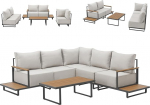 SVITA Malibu Garden Lounge komplekt Modulaarne Lounge komplekt Outdoor & Patio sisaldab 25 cm ekstra paksu padja ja riiulit muutuvat terasraami beež