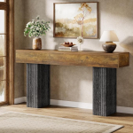 Tribesigns 160cm Long Console Table, Country Sofa Table Behind Couch Large Narrow Entrance Table Living Room Wooden Hallway Table Rustic Brown