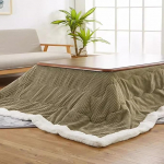 Japanische M&ouml;bel Kotatsu Tisch 4-teiliges Set Winterheizung Tatami Erkerfenster Multifunktionaler Massivholz Niedriger Tisch F&uuml;r K&uuml;che/Wohnzimmer/Schlafzimmer/Balkon(Green-A,120*80*41cm)