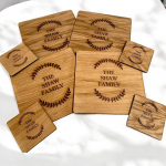 Quadratisches Tischset-Set - Holz, 4 lauakomplekti, Standard, 28 cm, Eiche