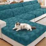 XINEAGE diivanil istmepadja kate geomeetriline Jacquard diivanipadi Slipcover Stretch Single padja asendamine elastse p&otilde;hja ja libisemiskindla rihmaga (1 istekoht, Peacock Blue)