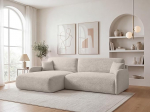 Magamisfunktsiooniga nurgadiivan - 253 x 175 cm Boucl&eacute; Beige - Modernne L diivan, diivanvoodi voodikastiga, suur diivan hoiuruumiga Pierr (Anthology 1, vasakpoolne)