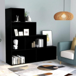 FIRBNUS Raamaturiiul / ruumijaotur must 155 x 24 x 160 cm puitmaterjalist raamaturiiul sale raamaturiiul puust ruumijaotur seisev ruumijaotur riiul ruumijaotur elutoa m&ouml;&ouml;bel ruumijaotur puust ruumijaotur