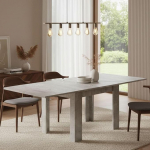 Dmora - Otto pikendatav laud, lisak&ouml;&ouml;gikonsool, pikendatav laud, 100% Made in Italy, 90 x 90 x 75 cm, tsementist