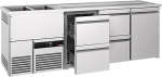 GGM Gastro | BLF257DT4S | Biertheke PREMIUM - 2500x700mm - 1 T&uuml;r & 4 Schubladen
