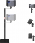 Projektori statiiv, projektori statiiv 360&deg; p&ouml;&ouml;ratava k&otilde;rguse reguleeritav 85-130 cm paksune metallist tugivarda tugev metallist alus kandev&otilde;ime kuni 5 kg, miniprojektori p&otilde;randakinnitus kodukontorile &otilde;ues kasutamiseks
