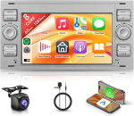 8 Core 6+128G 7-tolline Android autoraadio Ford Focus Fiesta C/S-Max Kuga Transit Galaxy Mondeo Connect Wireless Carplay Stereo Android auto peeglilink Bluetooth FM/RDS/DSP WiFi GPS SWC tagurdamine