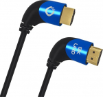 Oehlbach Shape Magic 90 UHD - 8K Ultra High Speed 2.1 HDMI kaabel - Sertifitseeritud 48 Gbps (90 kraadine nurkliitmik, OFC Copper, 4K @ 120Hz, 8K @ 60Hz, eARC, Dynamic HDR) Must 1 m