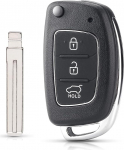 Vailikey 3 nupu Flip Key Case koos t&uuml;hja teraga sobib Hyundai I10 I20 I40 IX35 IX45 Tucson Santa Fe kaugjuhtimispuldi auto v&otilde;tme puhul asendamine
