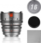 7artisans 16 mm T2.1 Cinema Lens S35 Frame Compatible with Fuji X-Mount, for FUJIFILM X-S20/X-T5/X-H2/X-T4/X-H2S/X-T3/X-S10 (Titanium Grey)
