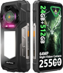 Ulefone Armor 33 v&auml;ljas mobiiltelefoni AI nutitelefon 25500mAh 66W 24GB + 512GB / SD-2TB, 6.95 tolli FHD + 120Hz 118dB k&otilde;lar Android 15 1100LM mitmek&uuml;lgse LED-valgusega 50MP + 64MP &ouml;&ouml;vaatlus / 3-slotid