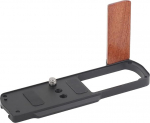 OURHZTB Metall-Handgriff-Halterung kompatibel f&uuml;r LUMIX S9 Kamera, L-Form Halterung Holzgriff mit Arca-Typ Schnellwechselplatte (Schwarz)