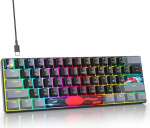 SOLIDEE mehaaniline m&auml;nguklaviatuur 60%, 61 klahvi kompaktne mehaaniline klaviatuur RGB taustavalgustus, 60% mehaaniline QWERTY, punane l&uuml;liti Win / Mac PC s&uuml;learvutile (61 tume)