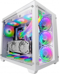 Mars Gaming MCV3 Custom XXL E-ATX m&auml;ngutorn, valge, eesmine ja k&uuml;lgmine aken, karastatud klaas, kahekambriline modulaarne raam