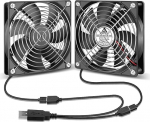 GDSTIME Double USB ventilaator 120 mm PC ventilaator USB PC ventilaator 120 x 120 Case ventilaator 120 mm s&uuml;learvuti arvuti ruuteri TV boxi kabineti jahutamiseks