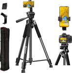 Moman Stativ Kamera, TP71T Aluminium Dreibeinstative mit Kopf 180cm H&ouml;he DSLR Fotostativ Maximale Tragf&auml;higkeit 5KG Verstellbares Tragbares Reisestativ, Leichte Tripod St&auml;nder f&uuml;r Handys