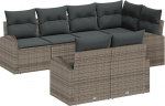 Rantry 7-teiliges Garten-Sofa-Set mit Kissen Grau Poly-Rattan Gartenlounge Model3346079