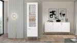 Lomadox Home Furniture Set 2-Piece in White with Gold-Coloured Details Showcase Sideboard Modern Dining Room Living Room