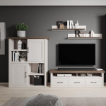 Lomadox Living Room Set in Country House Style in Pine White Nb./Truffle Oak Nb., W/H/D: Approx. 269/201/43 cm