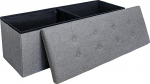 GLAXYFUR Folding Ottoman Bench Storage Chest Footrest for Bedroom Entrance and Living Room Holds up to 660 lbs Dark Grey