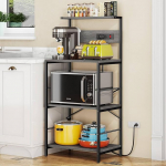 Anycoo pagaririiul 3 pistikupesaga, 4-tasandiline k&ouml;&ouml;gi mikrolaineahjualus koos hoiuruumiga Vabalt seisev k&ouml;&ouml;giriiul: 60L x 40W x 130H cm, kohvibaarilaud, hall
