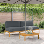 vidaXL Diivanikomplekt Uni Anthrazit 240 x 80 x 69 cm Massivholz Akazie, Garten und Terrasse, modernes modulares Sofa, wetterfestes Outdoor-M&ouml;bel, Lounge f&uuml;r die Terrasse