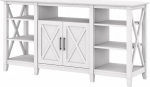 Bush Furniture Key West Pure White Oak Farmhouse meelelahutuskeskus K&otilde;rge teleripult 65" telerile