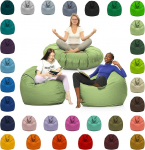 2-in-1 Bean Bag koos t&auml;idisega - XXL Bean Bag Indoor & Outdoor - Vett ja mustust t&otilde;rjuv, ergonoomiline ja ilmastikukindel - lastele ja t&auml;iskasvanutele m&auml;ngimiseks ja l&otilde;&otilde;gastumiseks (Lime Green, 110 cm l&auml;bim&otilde;&otilde;t)
