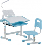 VEVOR Kirjutuslaua komplekt laste t&ouml;&ouml;laud ja tool reguleeritava k&otilde;rgusega (53-71 cm) kandev&otilde;ime (100 kg) koos laualambiga ja 0-40&deg; kallutatava lauaplaadiga magamistoas sinine
