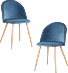 GrandCA HOME 2 s&ouml;&ouml;gitooli komplekt, 2 sametist s&ouml;&ouml;gitooli koos puiduefektiga rauast jalgadega, mitmek&uuml;lgselt kasutatav kontorisse, kohvikusse, k&ouml;&ouml;ki, elutuppa, magamistuppa (sinine, 2)