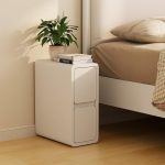 AQIMUELE kitsas valge &ouml;&ouml;kapp 2 sahtliga &ouml;&ouml;kapp kitsas paigaldusvaba nahkpind magamistuppa elutuppa laius 20 cm (valge)