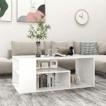 prissent kohvilaud 100 x 50 x 40 cm Valge puitmaterjalist k&uuml;ljelaud V&auml;ike elutoa laud kohvilaud voodilaua elutoa diivanilaud