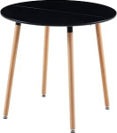 LiePu &uuml;mmargune s&ouml;&ouml;gilaud, kaasaegne v&auml;ike k&ouml;&ouml;gilaud, s&ouml;&ouml;gitoa laud, skandinaavia kohvilaud t&auml;ispuidust jalgadega, 80 x 80 x 73 cm, must